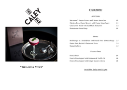 ' the Lovely Stout' Food Menu