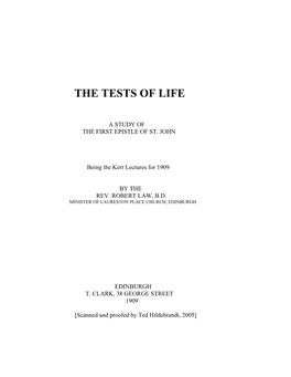 The Tests of Life