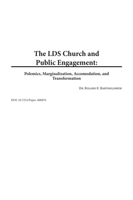 The LDS Church and Public Engagement