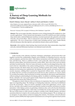 A Survey of Deep Learning Methods for Cyber Security