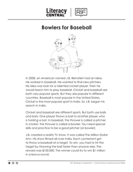Bowlers for Baseball