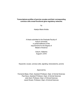 Transcriptome Profiles of Porcine Oocytes and Their Corresponding Cumulus Cells Reveal Functional Gene Regulatory Networks