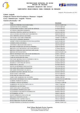 Universidade Estadual De Goiás Processo Seletivo Ueg 2016/1