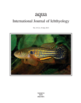 Aqua, International Journal of Ichthyology Aqua, International Journal of Ichthyology