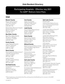 Participating Hospitals - Effective July 2021 for AARP® Medicare Select Plans