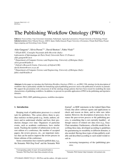 The Publishing Workflow Ontology (PWO)