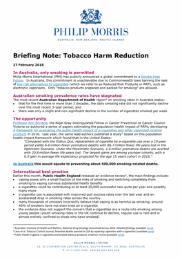 Tobacco Harm Reduction