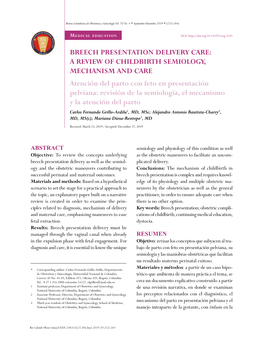 Breech Presentation Delivery Care: a Review of Childbirth Semiology