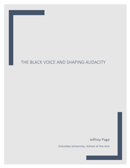 The Black Voice and Shaping Audacity