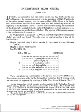 Inscriptions from Nemea [?]