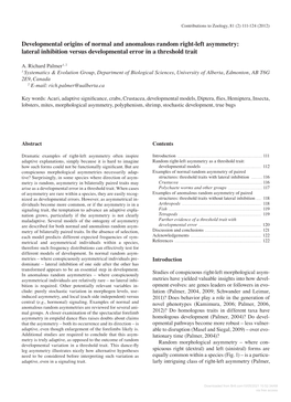 Developmental Origins of Normal and Anomalous Random Right-Left Asymmetry: Lateral Inhibition Versus Developmental Error in a Threshold Trait