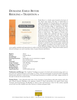 Domaine Emile Beyer Riesling "Tradition"