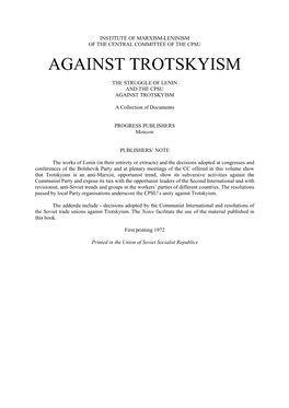 Against Trotskyism