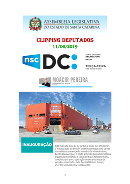 Clipping Deputados 11/06/2019