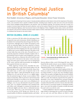 Exploring Criminal Justice in British Columbia* Rick Ruddell, University of Regina, and Krystal Glowatski, Simon Fraser University