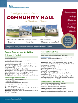 COMMUNITY HALL Meetings in Strathcona County Weddings Reunions Birthdays Retreats