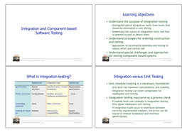 Integration and Component-Based Software Testing Learning