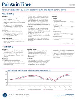 Points in Time Q1 2019 Recovery Supported by Stable Economic Data and Dovish Central Banks