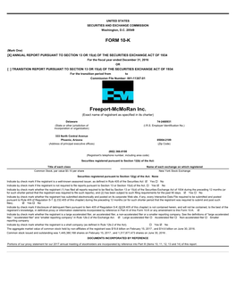 Freeport-Mcmoran Inc. (Exact Name of Registrant As Specified in Its Charter)