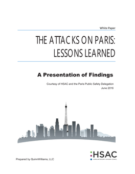 The Attacks on Paris: Lessons Learned