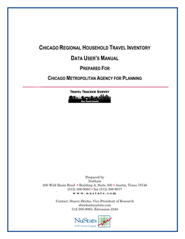 Chicago Regional Household Travel Inventory Data