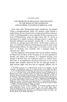 The Problem of Prologue and Epilogue to the Book of the Covenant and Leading Features of Biblical Law