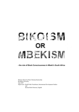 the Role of Black Consciousness in Mbeki's South Africa