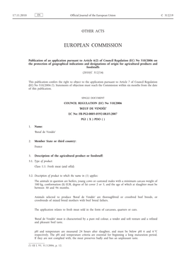 Of Council Regulation (EC) No 510/2006 on the Protection of Geographical