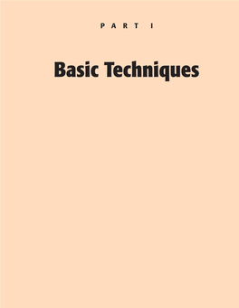 Basic Techniques CHAPTER 1