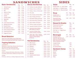 SANDWICHES SIDES Basic Sandwiches Reg
