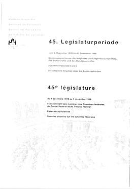 Gedenkblatt 45. Legislatur