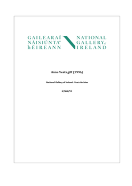 Anne Yeats Gift, 1996 (Fonds)