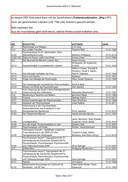 In Diesem PDF-Dokument Kann Mit Der Suchfunktion (Tastenkombination „Strg + F“) Nach Der Gewünschten Literatur (Z.B