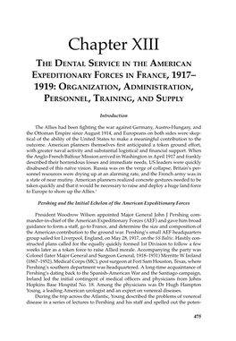 Chapter 13, the Dental Service in the American Expeditionary Forces In