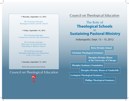 Theological Schools Sustaining Pastoral Ministry