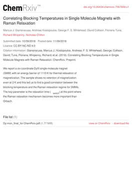 Correlating Blocking Temperatures in Single Molecule Magnets with Raman Relaxation