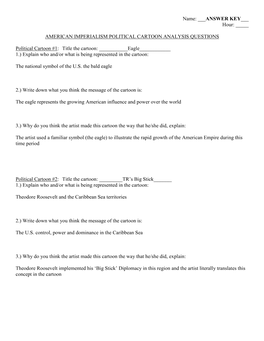 American Imperialism Political Cartoon Analysis Questions