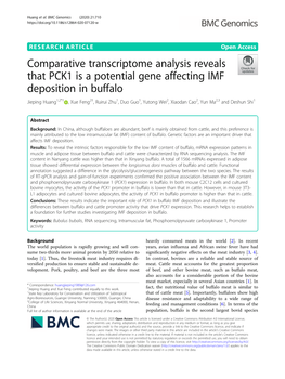 Comparative Transcriptome Analysis Reveals That PCK1
