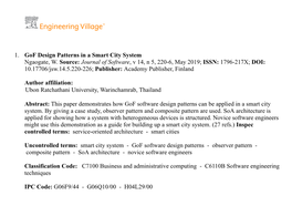 Journal of Software, V 14, N 5, 220-6, May 2019; ISSN: 1796-217X; DOI: 10.17706/Jsw.14.5.220-226; Publisher: Academy Publisher, Finland