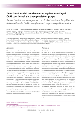 Detection of Alcohol Use Disorders Using the Camouflaged CAGE