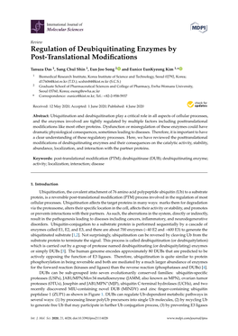 Regulation of Deubiquitinating Enzymes by Post-Translational Modiﬁcations