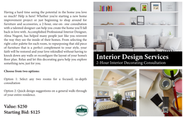Interior Design Services Something New, Just for You