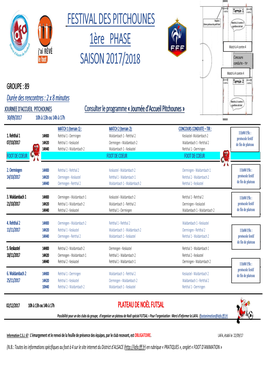 FESTIVAL DES PITCHOUNES 1Ère PHASE SAISON 2017/2018