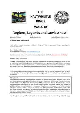 Walk 18 'Legions, Legends and Lawlessness'