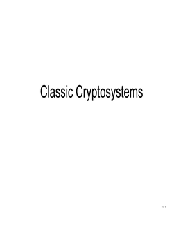 Classic Cryptosystems