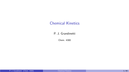 Chemical Kinetics