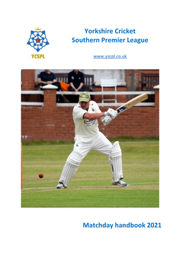 Yorkshire Cricket Southern Premier League Matchday Handbook 2021