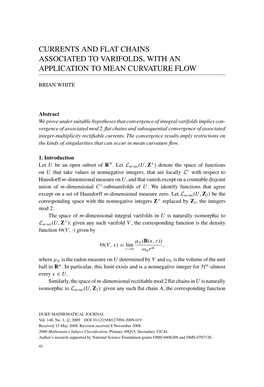 Currents and Flat Chains Associated to Varifolds, with an Application to Mean Curvature Flow