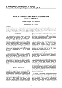 Magmatic Complexes in the Momchilgrad Depression (Eastern Rhodopes)