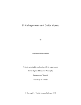 El Bildungsroman En El Caribe Hispano